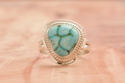 Native American Jewelry Genuine Kingman Turquoise Sterling Silver Ring